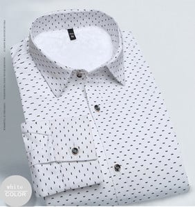 2018 új férfi hosszú ujjú ing Luxus Stílusos Férfi Nyomtatás Slim Fit ing Alkalmi ingek Férfi ingek 5 szín Méret:M-5XL