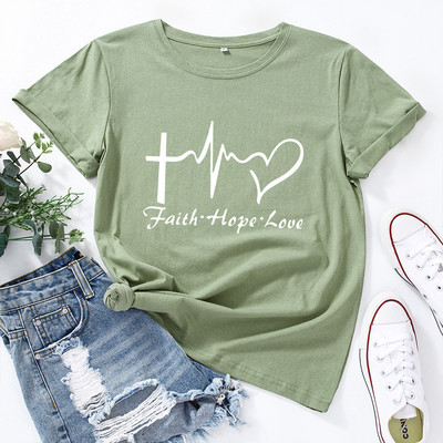 JFUNCY női póló 100% pamut rövid ujjú póló Kreatív grafikai nyomtatással pólók Női póló, női felsők