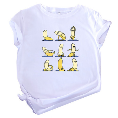 Γυναικείο μπλουζάκι JFUNCY Καλοκαιρινό βαμβακερό μπλουζάκι Funny μπανάνα εμπριμέ κοντομάνικο μπλουζάκι γυναικείο μπλουζάκι 2023 Oversize γυναικείο μπλουζάκι