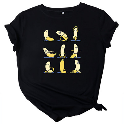 Γυναικείο μπλουζάκι JFUNCY Καλοκαιρινό βαμβακερό μπλουζάκι Funny μπανάνα εμπριμέ κοντομάνικο μπλουζάκι γυναικείο μπλουζάκι 2023 Oversize γυναικείο μπλουζάκι