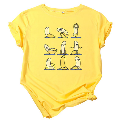 Γυναικείο μπλουζάκι JFUNCY Καλοκαιρινό βαμβακερό μπλουζάκι Funny μπανάνα εμπριμέ κοντομάνικο μπλουζάκι γυναικείο μπλουζάκι 2023 Oversize γυναικείο μπλουζάκι