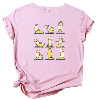 Γυναικείο μπλουζάκι JFUNCY Καλοκαιρινό βαμβακερό μπλουζάκι Funny μπανάνα εμπριμέ κοντομάνικο μπλουζάκι γυναικείο μπλουζάκι 2023 Oversize γυναικείο μπλουζάκι