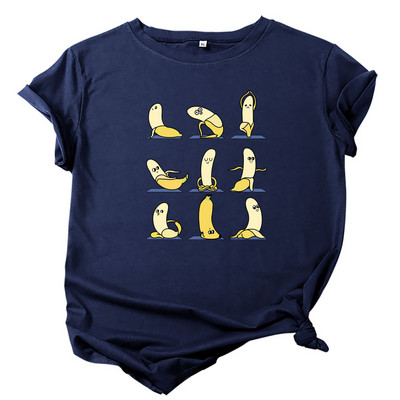 Γυναικείο μπλουζάκι JFUNCY Καλοκαιρινό βαμβακερό μπλουζάκι Funny μπανάνα εμπριμέ κοντομάνικο μπλουζάκι γυναικείο μπλουζάκι 2023 Oversize γυναικείο μπλουζάκι