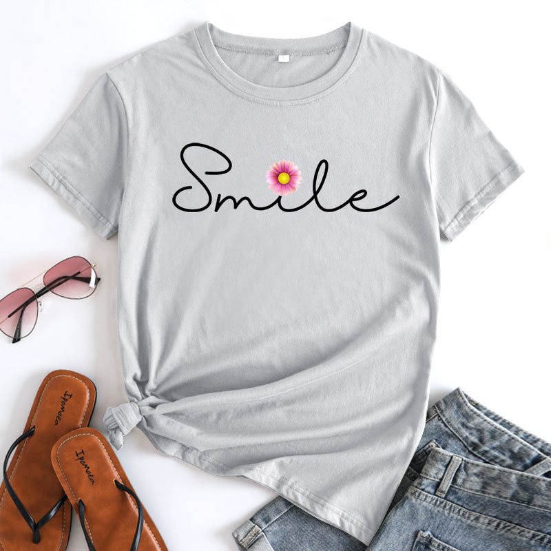 JFUNCY Sieviešu topi ar īsām piedurknēm Sieviešu lielizmēra T-krekli Vasaras kokvilnas T-krekls Sieviešu Grafiskie T krekli Modes Sieviešu Tkrekls