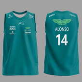 Καλοκαιρινή νέα F1 Formula 1 Racing Tank Top Aston Martin Team Αμάνικη μπλούζα Ισπανός Πρωταθλητής Alonso Οδηγός Ίδιο Top100-4XL
