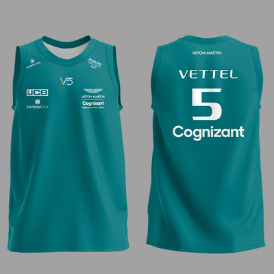 Καλοκαιρινή νέα F1 Formula 1 Racing Tank Top Aston Martin Team Αμάνικη μπλούζα Ισπανός Πρωταθλητής Alonso Οδηγός Ίδιο Top100-4XL