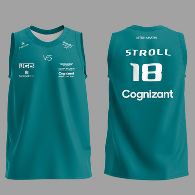 Καλοκαιρινή νέα F1 Formula 1 Racing Tank Top Aston Martin Team Αμάνικη μπλούζα Ισπανός Πρωταθλητής Alonso Οδηγός Ίδιο Top100-4XL