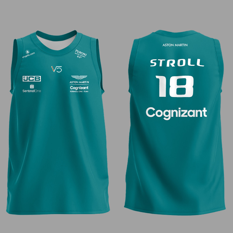 Καλοκαιρινή νέα F1 Formula 1 Racing Tank Top Aston Martin Team Αμάνικη μπλούζα Ισπανός Πρωταθλητής Alonso Οδηγός Ίδιο Top100-4XL