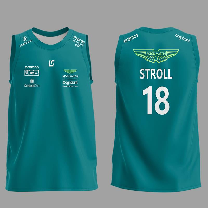Καλοκαιρινή νέα F1 Formula 1 Racing Tank Top Aston Martin Team Αμάνικη μπλούζα Ισπανός Πρωταθλητής Alonso Οδηγός Ίδιο Top100-4XL