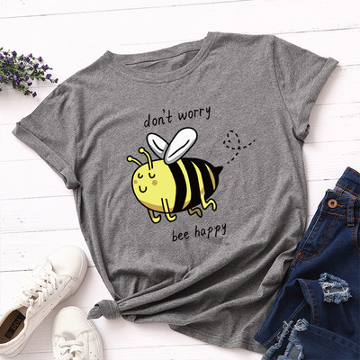 JFUNCY túlméretezett felső Női Aranyos méhecske Grafikus pólók Női póló Pamut rövid ujjú póló Női póló Nyári női ruházat