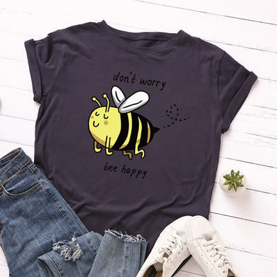 JFUNCY túlméretezett felső Női Aranyos méhecske Grafikus pólók Női póló Pamut rövid ujjú póló Női póló Nyári női ruházat