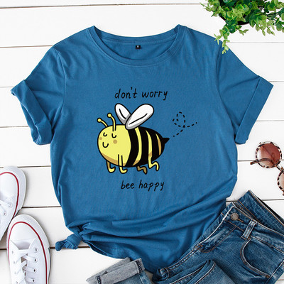 JFUNCY túlméretezett felső Női Aranyos méhecske Grafikus pólók Női póló Pamut rövid ujjú póló Női póló Nyári női ruházat