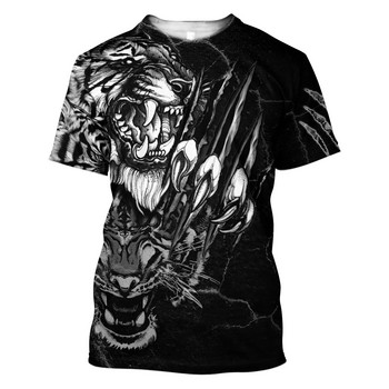 Καλοκαιρινό ανδρικό μπλουζάκι 2023 Premium 3d printed Tiger Skin T-shirt Harajuku Casual κοντομάνικο μπλουζάκια Unisex μπλουζάκια