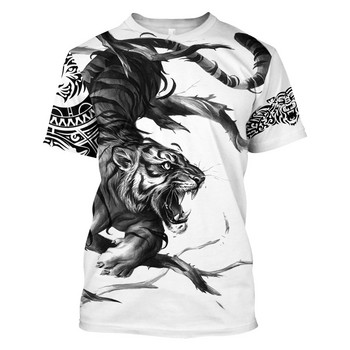 Καλοκαιρινό ανδρικό μπλουζάκι 2023 Premium 3d printed Tiger Skin T-shirt Harajuku Casual κοντομάνικο μπλουζάκια Unisex μπλουζάκια