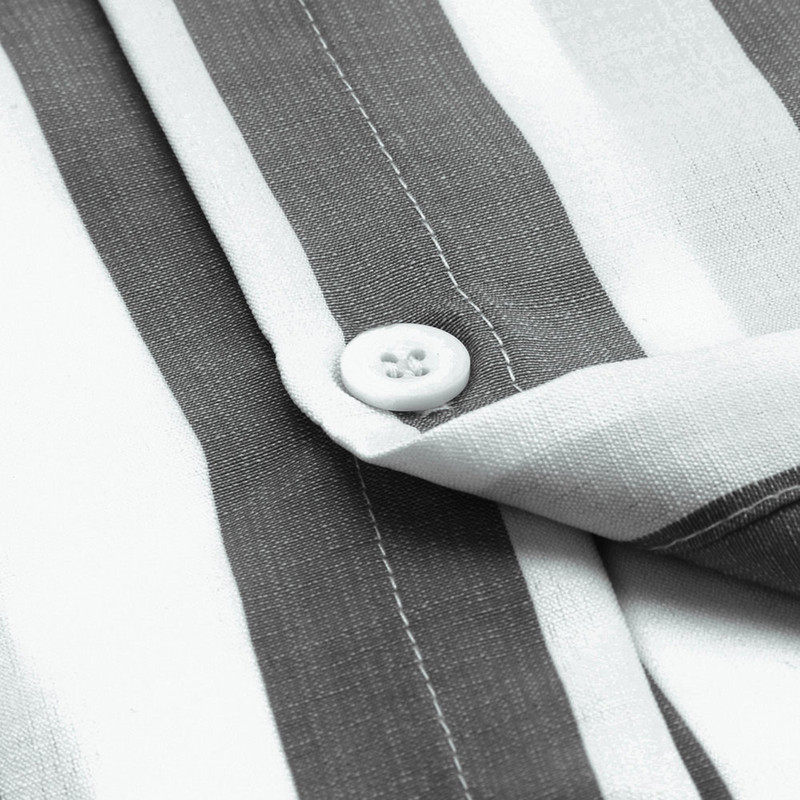 Férfi alkalmi ing Függőleges csíkos karcsúsított blúzok Hosszú ujjú gombos ing Egysoros férfi ingek felsők