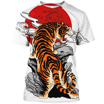 Uus 3D meeste T-särk Dragon Print 2023 Summer Crew kaelusega lühikeste varrukatega triiksärk Oversized lahtised meeste riided vabaaja dressipluus