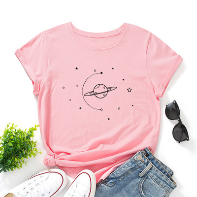 JFUNCY Sieviešu kokvilnas T-krekls Sieviešu Lielizmēra T-krekli ar īsām piedurknēm 2023. gada vasaras apģērbi Modes grafiski T krekli Sieviešu Tkrekls