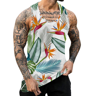 Boho Vintage Graphic Tank Tops Bărbați Nou Ocazional de Vară Curele O Gât fără mâneci Camisole Sport Fitness Îmbrăcăminte Vestă de modă pentru bărbați