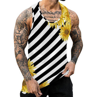 Boho Vintage Graphic Tank Tops Bărbați Nou Ocazional de Vară Curele O Gât fără mâneci Camisole Sport Fitness Îmbrăcăminte Vestă de modă pentru bărbați