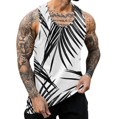 Boho Vintage Graphic Tank Tops Bărbați Nou Ocazional de Vară Curele O Gât fără mâneci Camisole Sport Fitness Îmbrăcăminte Vestă de modă pentru bărbați