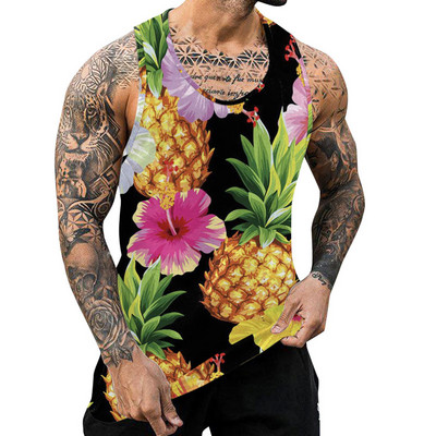 Boho Vintage Graphic Tank Tops Bărbați Nou Ocazional de Vară Curele O Gât fără mâneci Camisole Sport Fitness Îmbrăcăminte Vestă de modă pentru bărbați