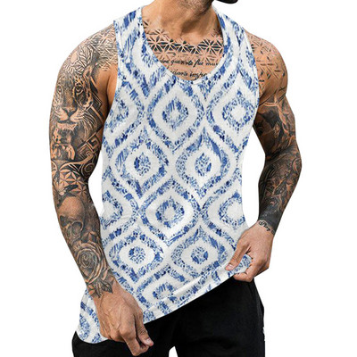 Boho Vintage Graphic Tank Tops Bărbați Nou Ocazional de Vară Curele O Gât fără mâneci Camisole Sport Fitness Îmbrăcăminte Vestă de modă pentru bărbați