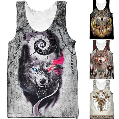 2023 Animal Wolf 3D φανελάκια Harajuku Fashion Casual αμάνικα μπλουζάκια Ανδρικά Γυναικεία Καλοκαιρινό αθλητισμό Streetwear Fitness Cool φανελάκι