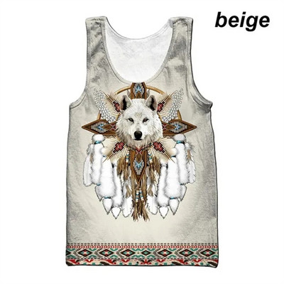 2023 Animal Wolf 3D felsők Harajuku divat alkalmi ujjatlan felsők férfi női nyári sport utcai ruházat Fitness Cool mellény póló