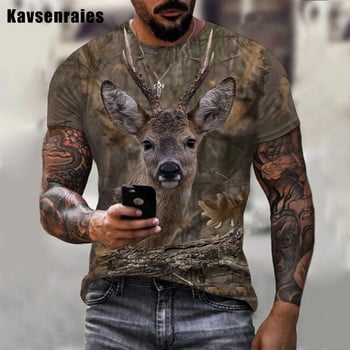 Καμουφλάζ Κυνήγι Ζώα Αγριογούρουνο 3D T-shirt Ανδρικά Γυναικεία Καλοκαιρινή μόδα Casual κοντά μανίκια Harajuku Streetwear Oversized μπλουζάκια