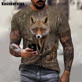 Καμουφλάζ Κυνήγι Ζώα Αγριογούρουνο 3D T-shirt Ανδρικά Γυναικεία Καλοκαιρινή μόδα Casual κοντά μανίκια Harajuku Streetwear Oversized μπλουζάκια