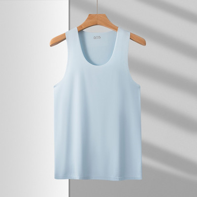 Καλοκαιρινό ανδρικό μπλουζάκι με ρούχα γυμναστικής Ice μεταξωτό μπλουζάκι για άντρες χωρίς ραφές Casual αμάνικο μπλουζάκι με λαιμόκοψη σε σχήμα V Ανδρικά ρούχα