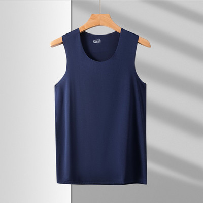 Καλοκαιρινό ανδρικό μπλουζάκι με ρούχα γυμναστικής Ice μεταξωτό μπλουζάκι για άντρες χωρίς ραφές Casual αμάνικο μπλουζάκι με λαιμόκοψη σε σχήμα V Ανδρικά ρούχα