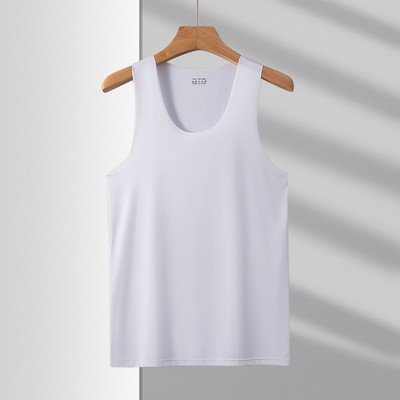 Καλοκαιρινό ανδρικό μπλουζάκι με ρούχα γυμναστικής Ice μεταξωτό μπλουζάκι για άντρες χωρίς ραφές Casual αμάνικο μπλουζάκι με λαιμόκοψη σε σχήμα V Ανδρικά ρούχα