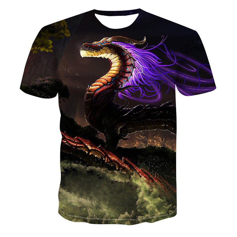 2022. gada karstā izpārdošana. Modes vīriešu un sieviešu topi ar īsām piedurknēm ar 3d hameleona apdruku Lielizmēra T-krekls Liela izmēra krekls ar apaļu kaklu