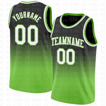 Персонализирано черно-бяло-синьо-зелено автентично избледняващо модно баскетболно фланелка с 3D принтирани потници Мъжки персонализиран екип унисекс горнище