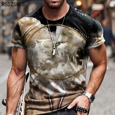 Vīriešu T-krekls 3D Drop Boat Tops ar īsām piedurknēm Camiseta apaļa kakla modes brīvā laika pavadīšanas zīmola liels vīriešu 6XL2023 jauns