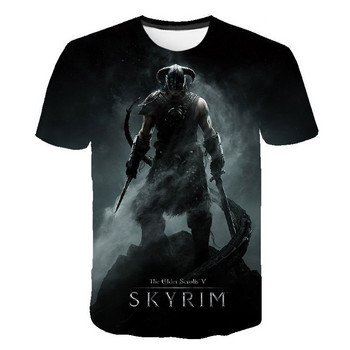 Νέο The Elder Scrolls V SKYRIM 3D Print T-shirt Παιχνίδι Ανδρικά Γυναικεία Μπλουζάκι με κοντό μανίκι με λαιμόκοψη Streetwear Μπλουζάκια μπλουζάκια Ανδρικά υπερμεγέθη