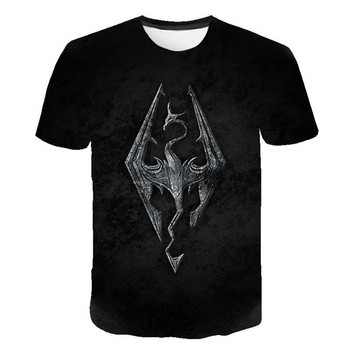 Νέο The Elder Scrolls V SKYRIM 3D Print T-shirt Παιχνίδι Ανδρικά Γυναικεία Μπλουζάκι με κοντό μανίκι με λαιμόκοψη Streetwear Μπλουζάκια μπλουζάκια Ανδρικά υπερμεγέθη