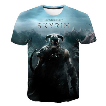 Νέο The Elder Scrolls V SKYRIM 3D Print T-shirt Παιχνίδι Ανδρικά Γυναικεία Μπλουζάκι με κοντό μανίκι με λαιμόκοψη Streetwear Μπλουζάκια μπλουζάκια Ανδρικά υπερμεγέθη