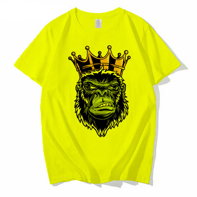 Mood meeste ülisuur T-särk Gorilla King Awesome Gorilla Alpha print Suures suuruses Ape T-särk vabaaja tänavarõivad, suur pikk ülaosa