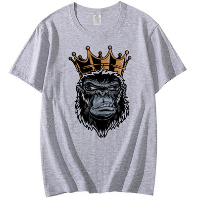 Mood meeste ülisuur T-särk Gorilla King Awesome Gorilla Alpha print Suures suuruses Ape T-särk vabaaja tänavarõivad, suur pikk ülaosa