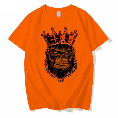 Mood meeste ülisuur T-särk Gorilla King Awesome Gorilla Alpha print Suures suuruses Ape T-särk vabaaja tänavarõivad, suur pikk ülaosa