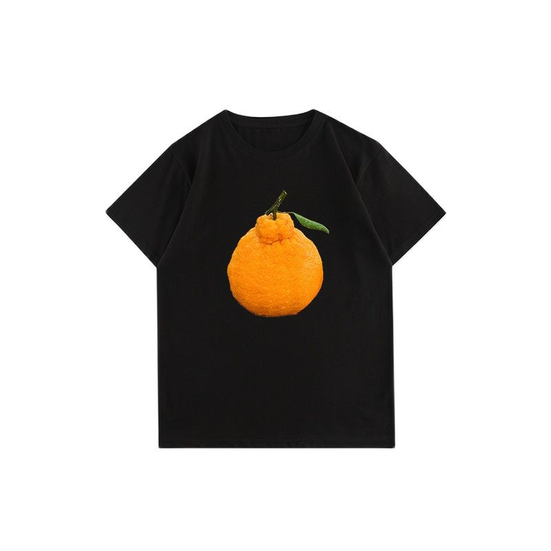 Majica s velikim narančastim printom Muškarci Žene Ljetna ležerna majica Kreativnost Dizajn Nova majica Ulična odjeća Moda Humor Majica