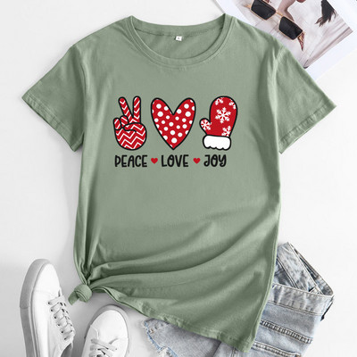 JFUNCY sieviešu T-krekli Ziemassvētku apdrukas grafiskie T krekli Sieviešu lielizmēra kokvilnas T krekls 2022 Modes sieviešu T-krekli ar īsām piedurknēm