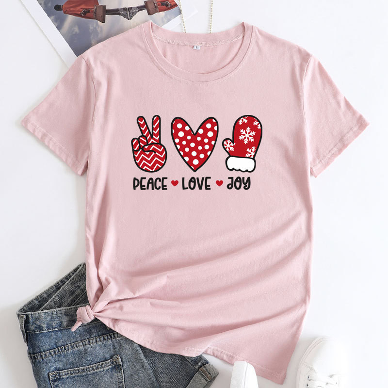 JFUNCY sieviešu T-krekli Ziemassvētku apdrukas grafiskie T krekli Sieviešu lielizmēra kokvilnas T krekls 2022 Modes sieviešu T-krekli ar īsām piedurknēm