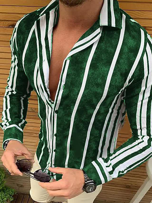 Moderns modes krekls Vīriešu svītrains Street Slim vīriešu krekls gadījuma raksturs ar garām piedurknēm jaciņa vīriešu krekls XS-8XL