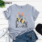JFUNCY 100% kokvilnas sieviešu krekls Creative karikatūra Bites apdrukāti krekli Vasaras sieviešu T-krekls Harajuku Graphic Tees Topi