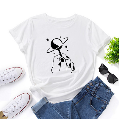 JFUNCY Lielizmēra sieviešu T-krekls ar īsām piedurknēm Grafiski T krekli Sieviešu Kokvilnas Tkrekli Sieviešu T-krekli Apģērbs 2023. gada vasaras sieviešu topi