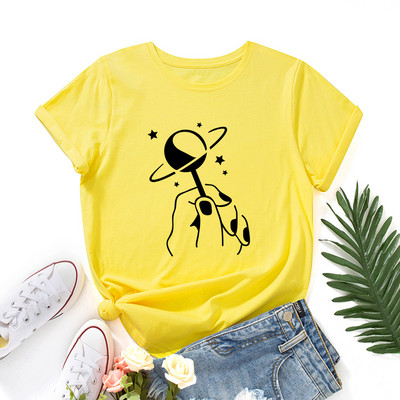 JFUNCY Lielizmēra sieviešu T-krekls ar īsām piedurknēm Grafiski T krekli Sieviešu Kokvilnas Tkrekli Sieviešu T-krekli Apģērbs 2023. gada vasaras sieviešu topi