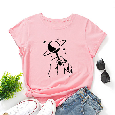 JFUNCY Lielizmēra sieviešu T-krekls ar īsām piedurknēm Grafiski T krekli Sieviešu Kokvilnas Tkrekli Sieviešu T-krekli Apģērbs 2023. gada vasaras sieviešu topi